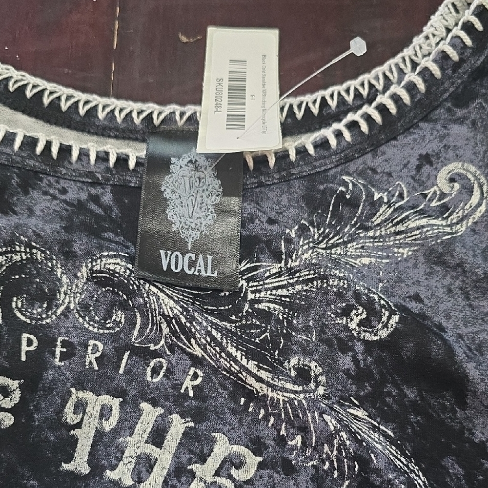 Vocal Black and Silver Graphic Top - Picture 2 of 3